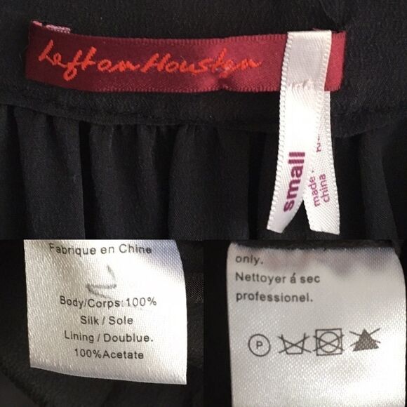 LEFT ON HOUSTON  Silk Sleeveless Mini Dress Tie Waist Black S - Picture 5 of 5